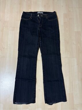 Tommy Hilfiger Natalia Dark Wash Bootcut Jeans Raw Hem Size 10 Y2K